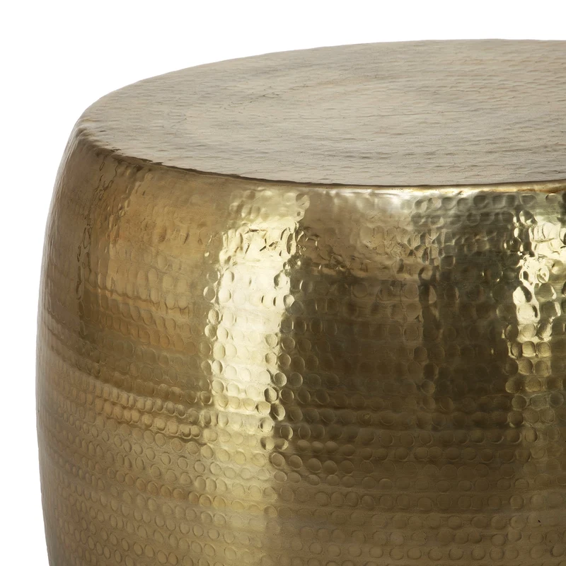 B-Ware Couchtisch Ø 59x41 cm gold aus Aluminium-Legierung in Hammerschlag-Technik WOMO-DESIGN