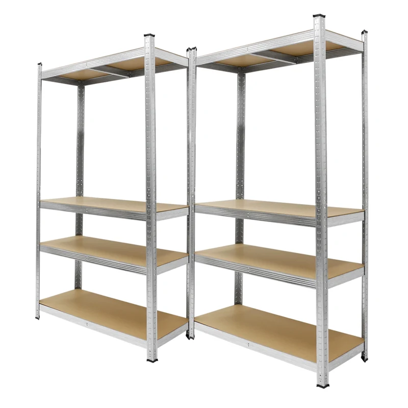 Werkstattregal aus MDF Holzfaserplatte und Metall