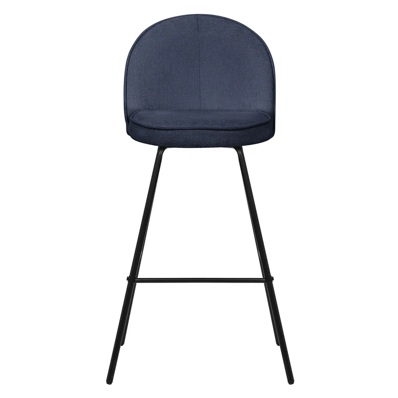 B-Ware Barhocker 2er Set Dunkelblau 52x102x50 cm mit Rückenlehne und Fußstütze bis 120 kg ML-Design