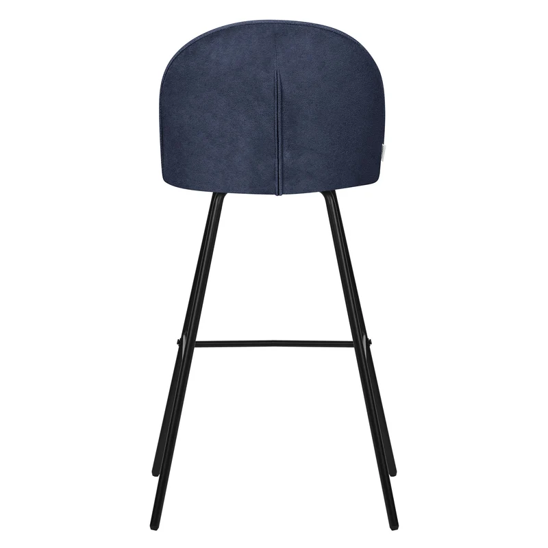 B-Ware Barhocker 2er Set Dunkelblau 52x102x50 cm mit Rückenlehne und Fußstütze bis 120 kg ML-Design