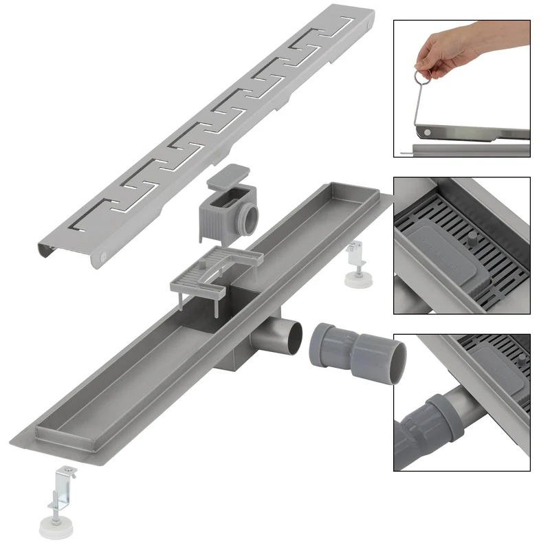 ML-Design Duschrinne geschlitzt 70cm Silber aus Edelstahl