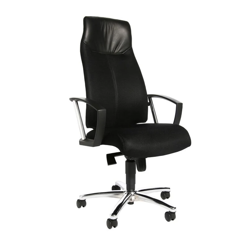 B-Ware Topstar Bürostuhl Drehstuhl Sitzmöbel HIGH SIT UP Stoff schwarz Kopfstütze Chrom