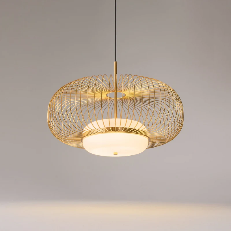 B-Ware Maytoni Hängeleuchte Levitation LED Pendelleuchte Lampe messingfarben Ø50cm