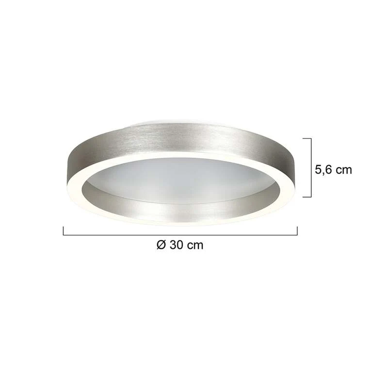 B-Ware Steinhauer Deckenlampe Ringlux LED Lampe dimmbar warmweiß Metall Ø30cm grau