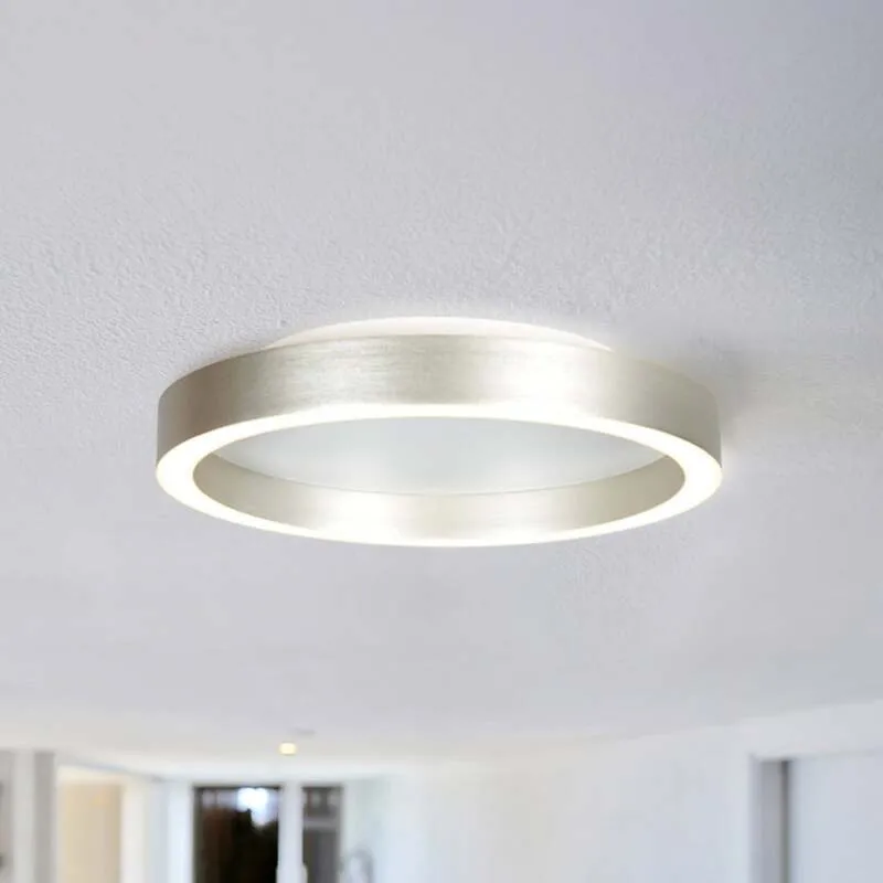B-Ware Steinhauer Deckenlampe Ringlux LED Lampe dimmbar warmweiß Metall Ø30cm grau