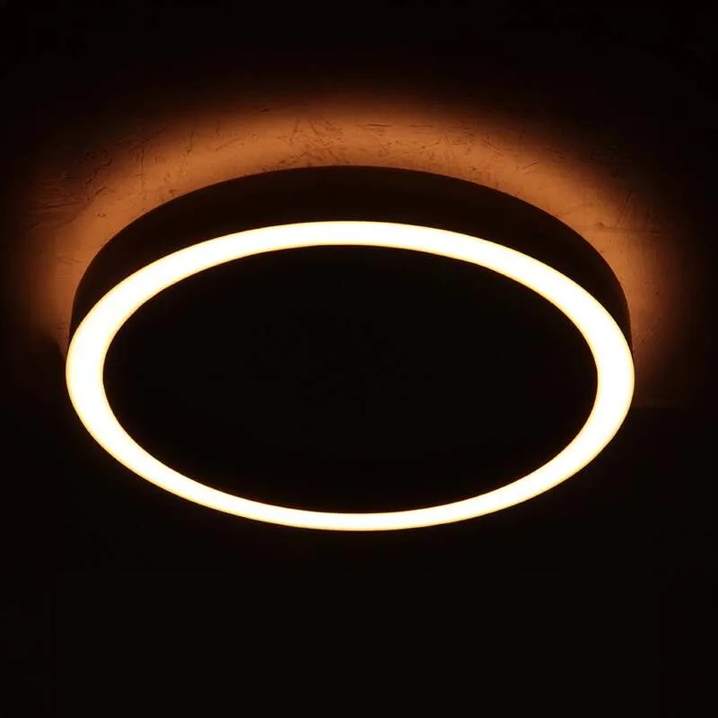 B-Ware Steinhauer Deckenlampe Ringlux LED Lampe dimmbar warmweiß Metall Ø30cm grau