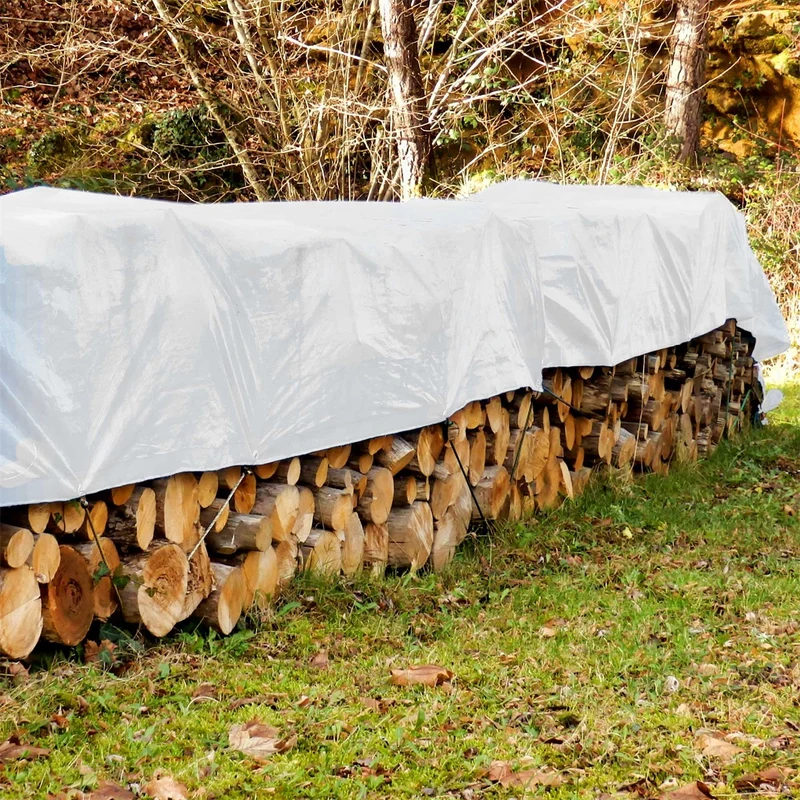 Abdeckplane Gewebeplane mit Ösen 1,5x6 m 260g/m² in Weiß aus PE