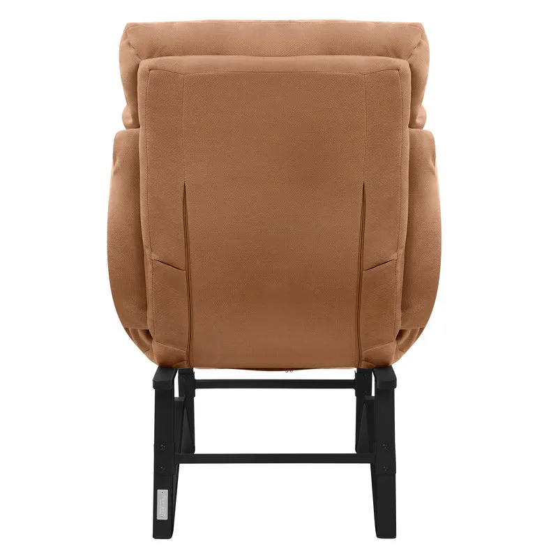 B-Ware Loungesessel mit Armlehnen Braun Relaxsessel mit Leinenbezug ML-Design