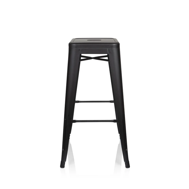 B-Ware hjh OFFICE Barhocker Hocker Sitzgelegenheit VANTAGGIO HIGH seidenmatt schwarz