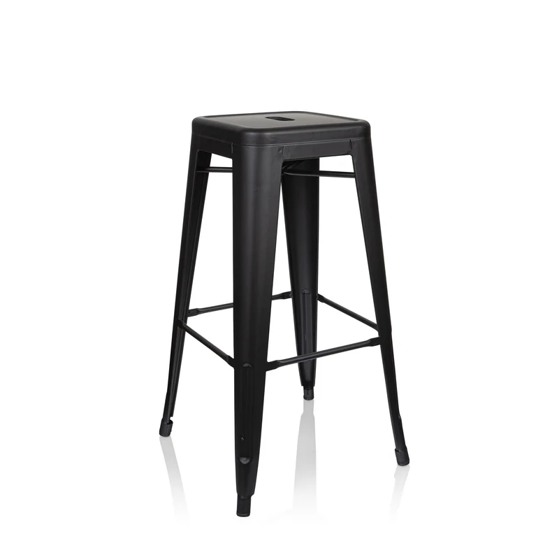 B-Ware hjh OFFICE Barhocker Hocker Sitzgelegenheit VANTAGGIO HIGH seidenmatt schwarz