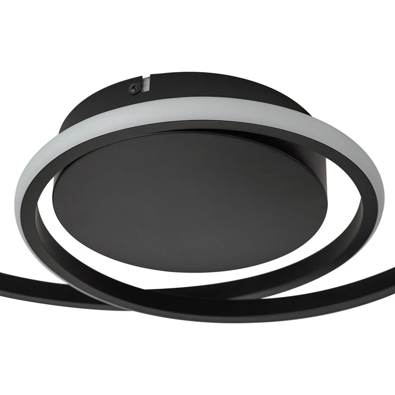 B-Ware Lindby LED Deckenleuchte Lampe Kyron schwarz Aluminium dimmbar Ø45 cm Leuchte