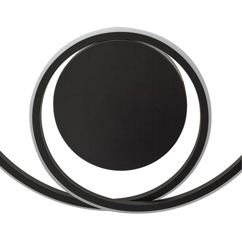 B-Ware Lindby LED Deckenleuchte Lampe Kyron schwarz Aluminium dimmbar Ø45 cm Leuchte