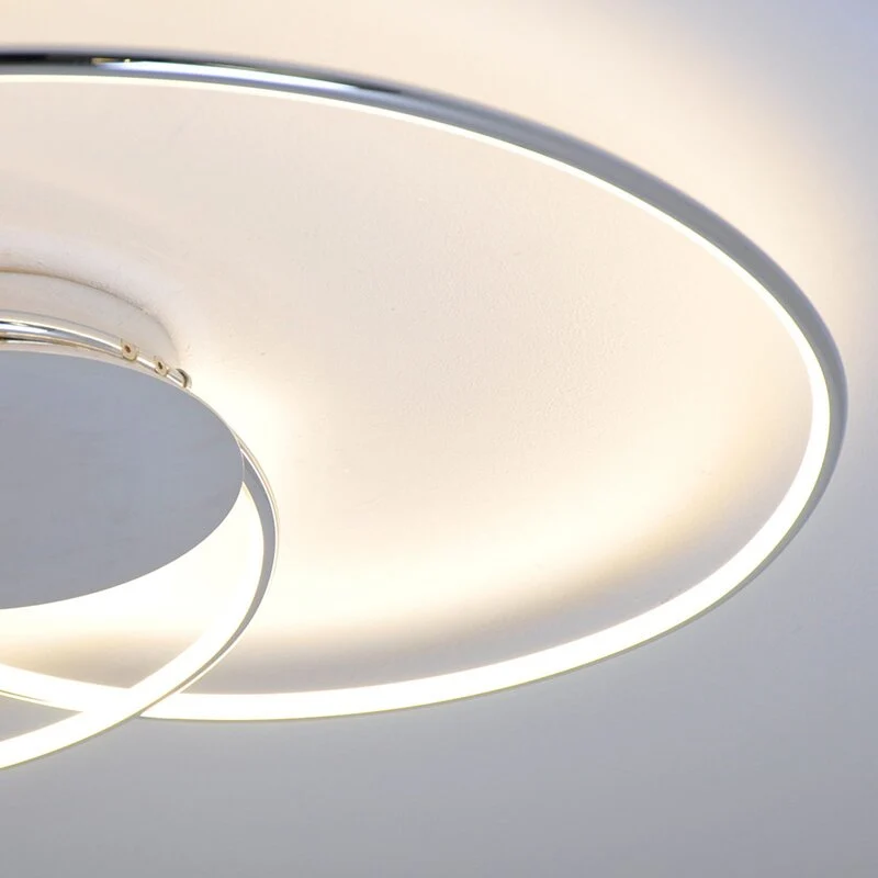 B-Ware Lindby Deckenlampe Deckenleuchte LED Joline chrom Metall weiß Wohnbereich 74233