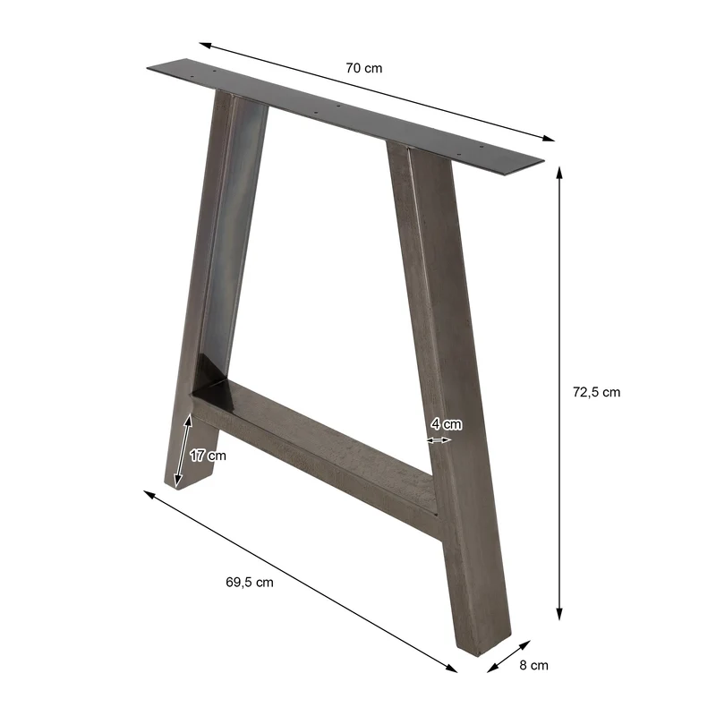 B-Ware Tischbeine Tischgestell 2er Set A-Design 70x72,5 cm Industrial aus Stahl