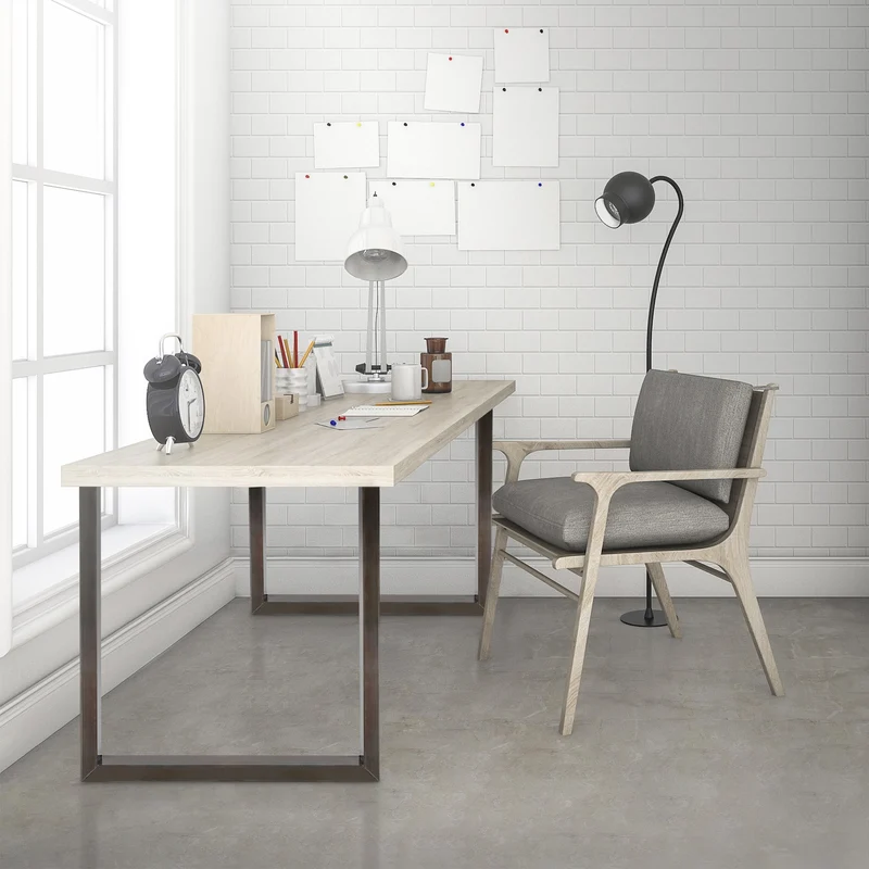 B-Ware Tischbeine Tischgestell 2er Set U-Design 70x72 cm Dunkelgrau aus Stahl