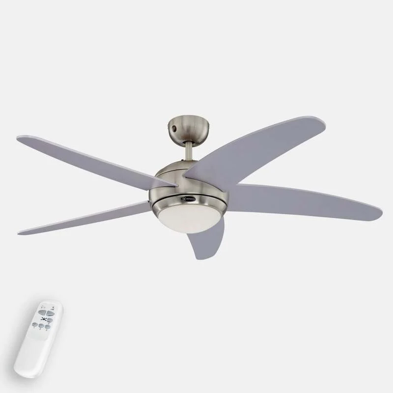 B-Ware Westinghouse Deckenventilator Bendan mit Beleuchtung Fernbedienung silber 132cm
