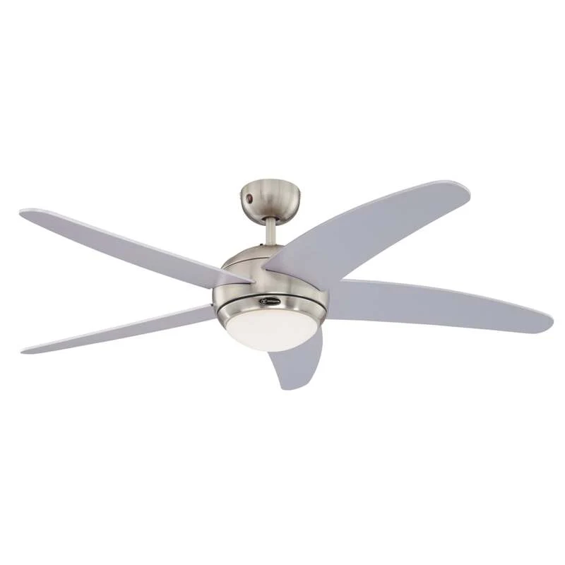 B-Ware Westinghouse Deckenventilator Bendan mit Beleuchtung Fernbedienung silber 132cm