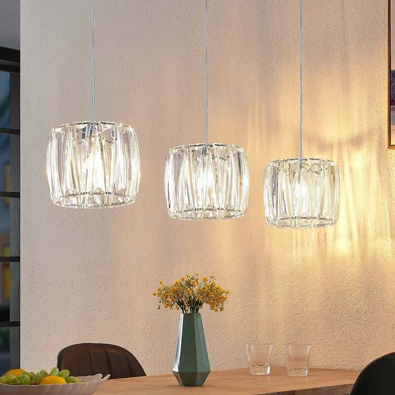 B-Ware Lindby Sofia Balkenleuchte Pendelleuchte Deckenlampe Dreiflammig Klar Chrom488