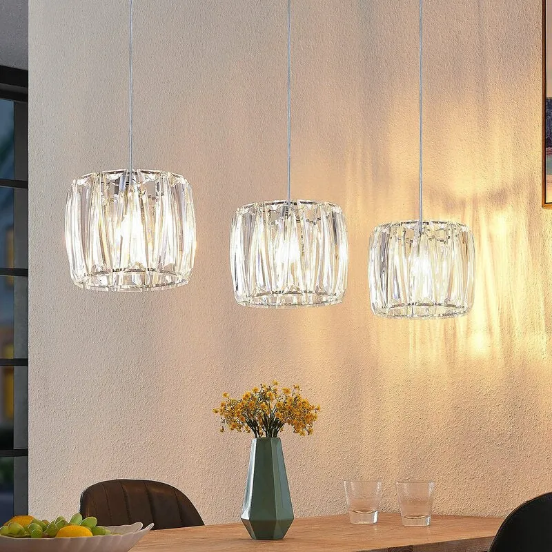 B-Ware Lindby Sofia Balkenleuchte Pendelleuchte Deckenlampe Dreiflammig Klar Chrom488