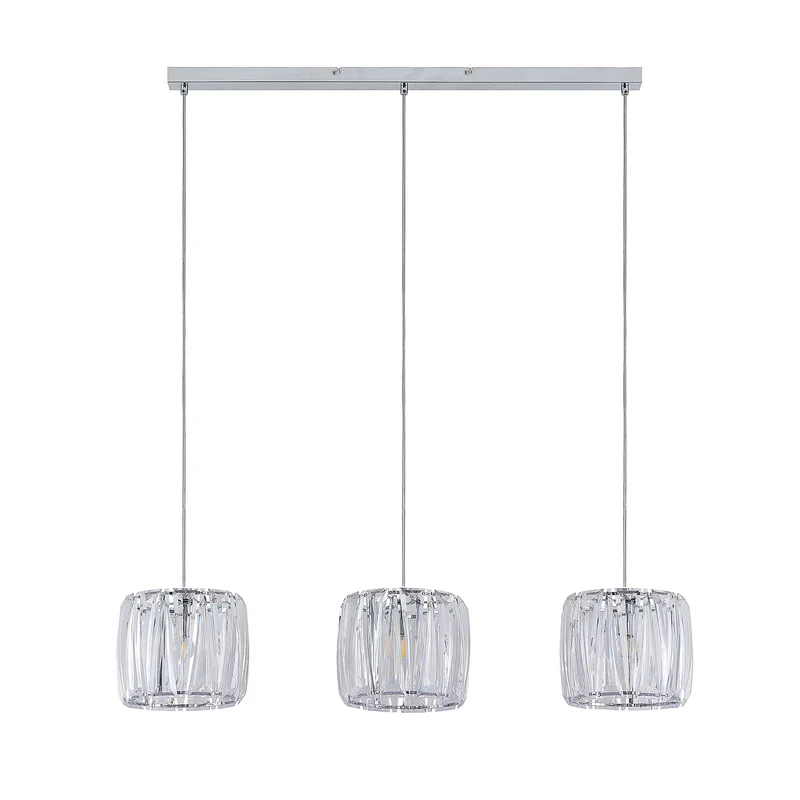 B-Ware Lindby Sofia Balkenleuchte Pendelleuchte Deckenlampe Dreiflammig Klar Chrom488