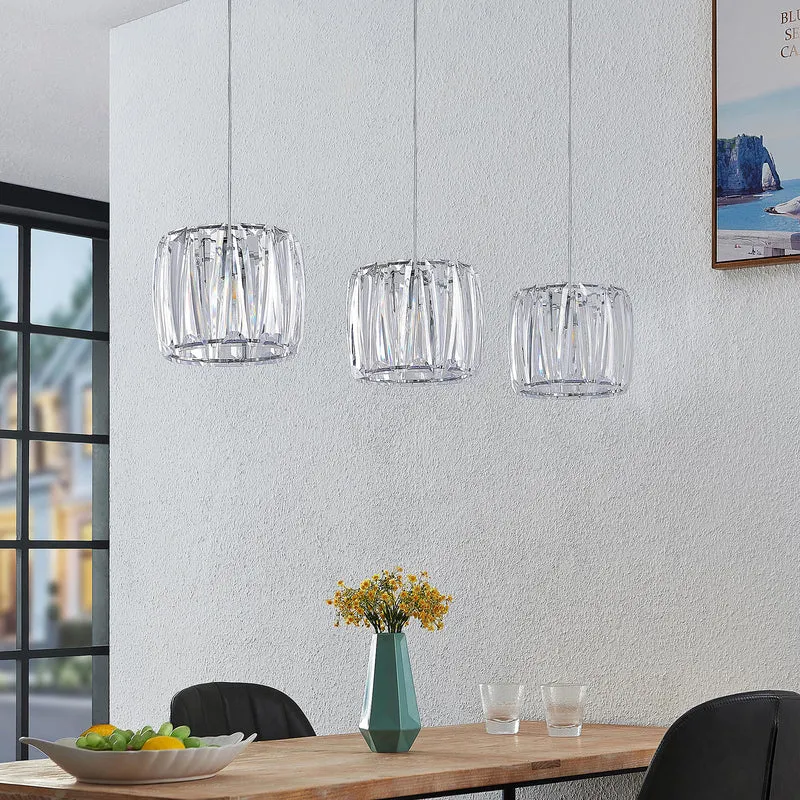 B-Ware Lindby Sofia Balkenleuchte Pendelleuchte Deckenlampe Dreiflammig Klar Chrom488