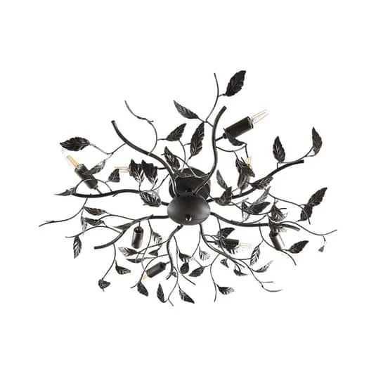 B-Ware Lindby Deckenlampe Deckenlampe Leuchte Yos In Blattoptik, 8 Flammig, Schwarz117