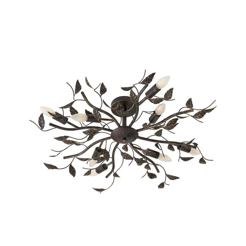 B-Ware Lindby Deckenlampe Deckenlampe Leuchte Yos In Blattoptik, 8 Flammig, Schwarz117