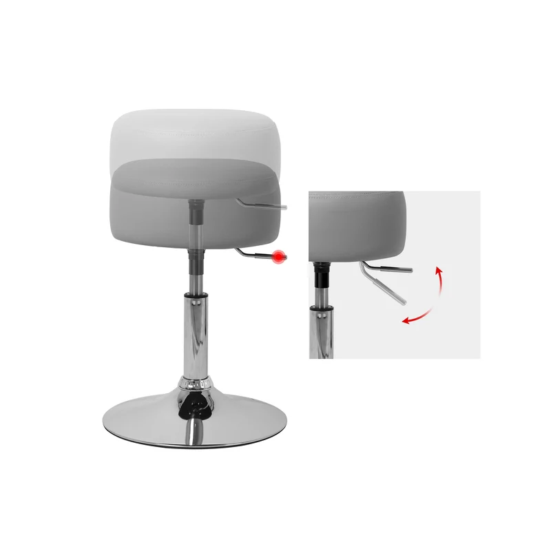 2er Set Sitzhocker Ø 33 cm Hellgrau aus verchromter Stahl ML-Design