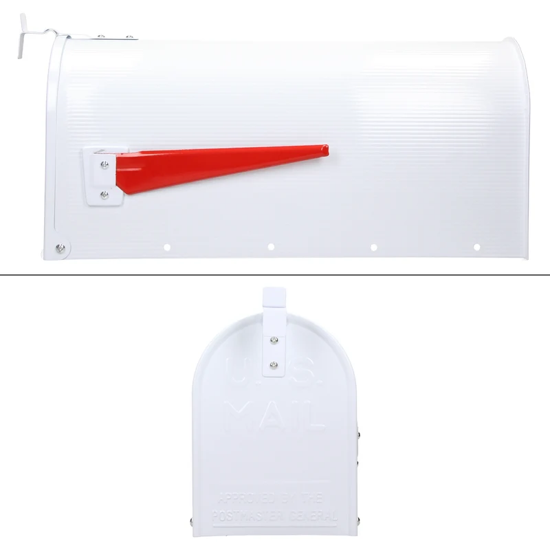 Briefkasten US Mailbox inkl. Wandhalterung Weiß aus Aluminium ML-Design