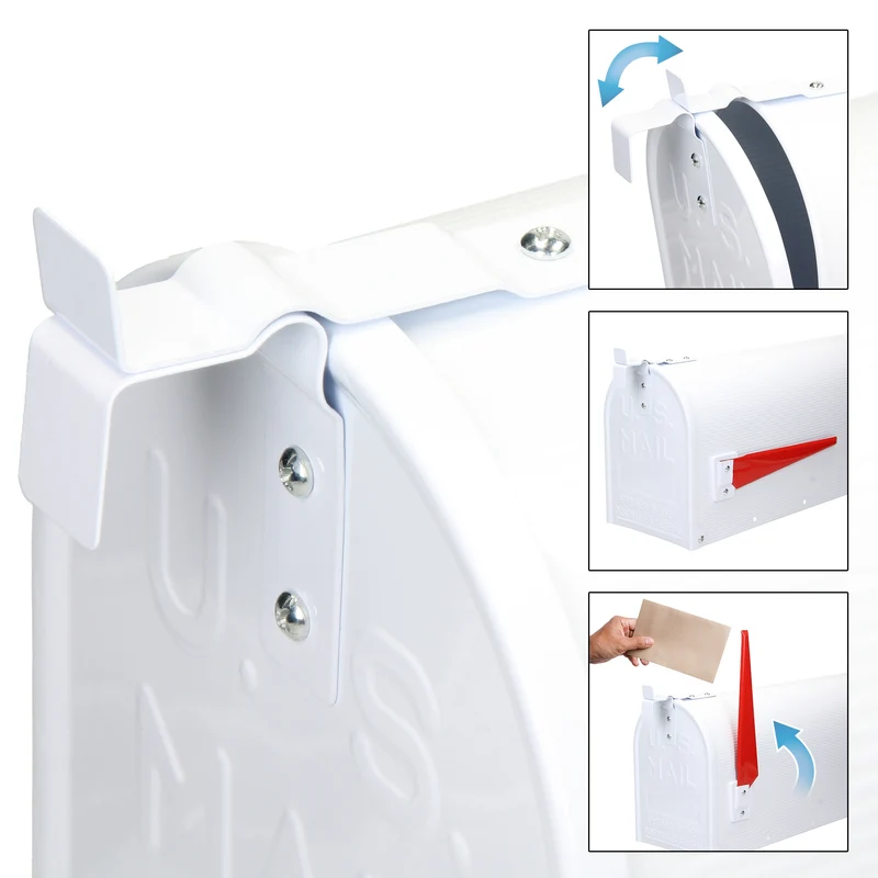 Briefkasten US Mailbox inkl. Wandhalterung Weiß aus Aluminium ML-Design