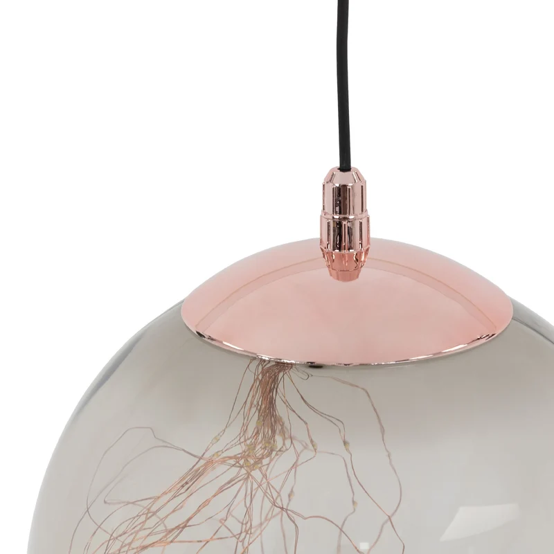 LED Weihnachtskugel mit warmweißen LEDs Ø 18 cm Grau aus Glas