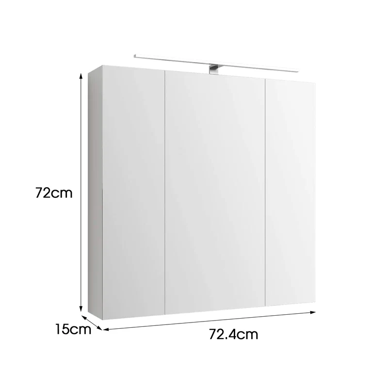 B-Ware Spiegelschrank mit LED-Beleuchtung 72,4x72x15 cm Weiß ML-Design