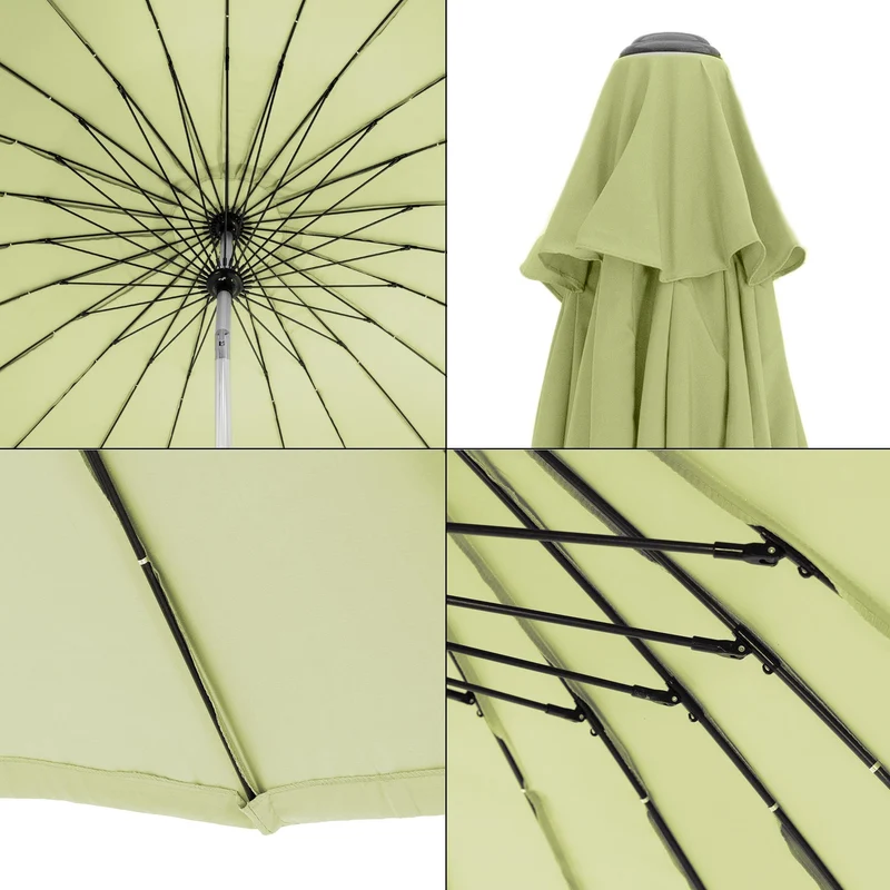 Sonnenschirm Shanghai mit Ständer Ø 270 cm Grün aus Aluminium und Polyester ML-Design