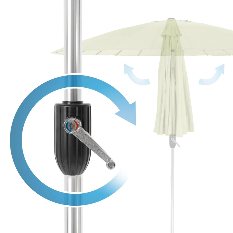 Sonnenschirm Shanghai mit Ständer Ø 270 cm Grün aus Aluminium und Polyester ML-Design