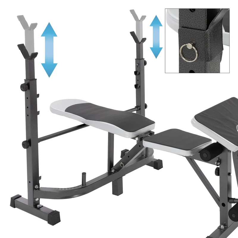 B-Ware Multifunktion Hantelbank mit Ablage anthrazit aus Metall bis 255 kg