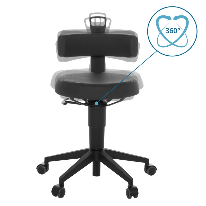 B-Ware hjh OFFICE Arbeitshocker Balancestuhl TOP WORK FLEX PU Kunstleder schwarz