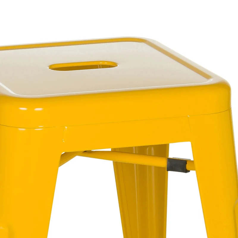 B-Ware hjh OFFICE Hocker Sitzgelegenheit Barhocker VANTAGGIO metallic gelb stapelbar