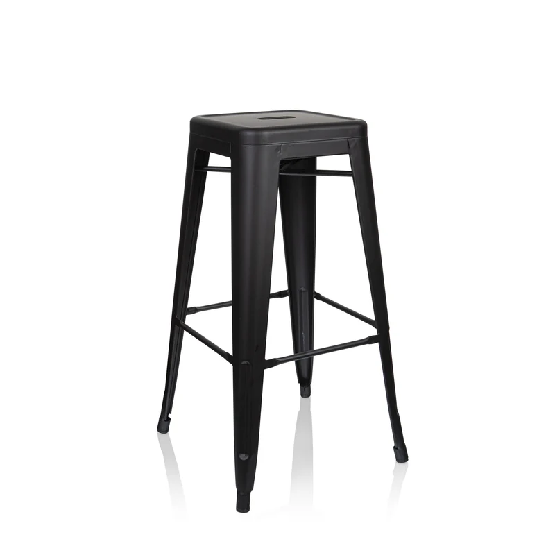 B-Ware hjh OFFICE Barhocker Hocker Sitzgelegenheit VANTAGGIO HIGH seidenmatt schwarz