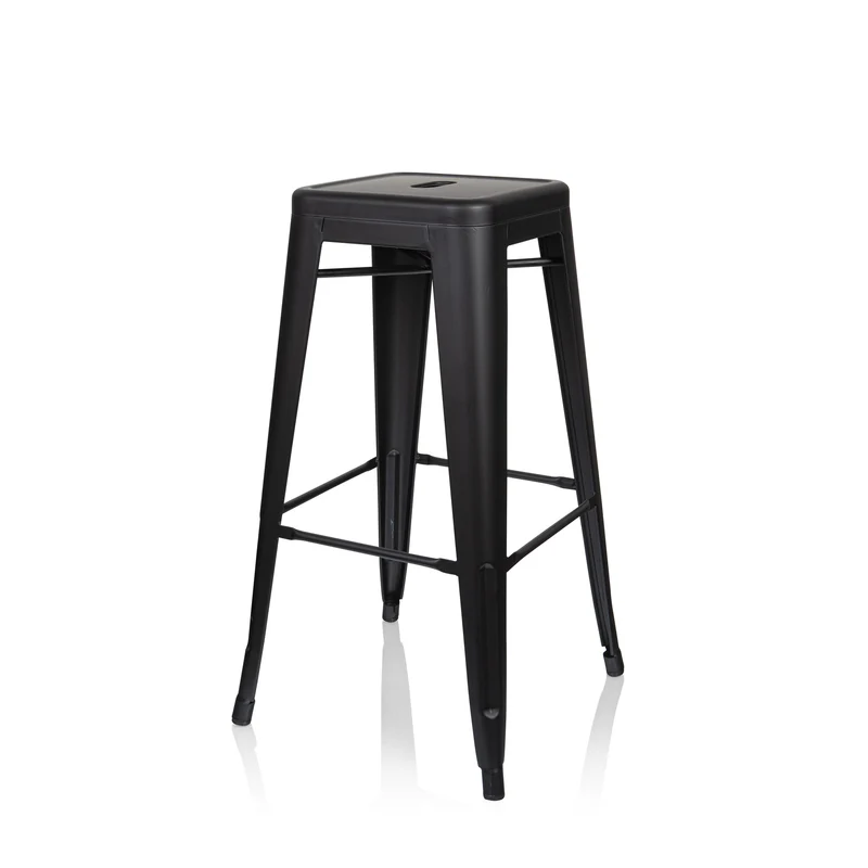 B-Ware hjh OFFICE Barhocker Hocker Sitzgelegenheit VANTAGGIO HIGH seidenmatt schwarz
