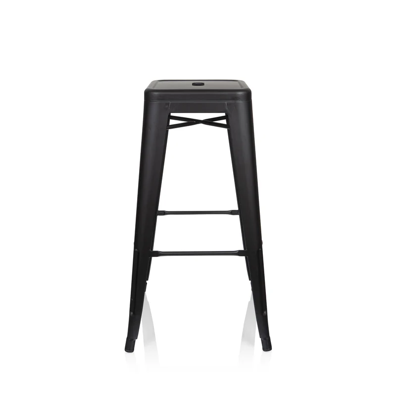 B-Ware hjh OFFICE Barhocker Hocker Sitzgelegenheit VANTAGGIO HIGH seidenmatt schwarz
