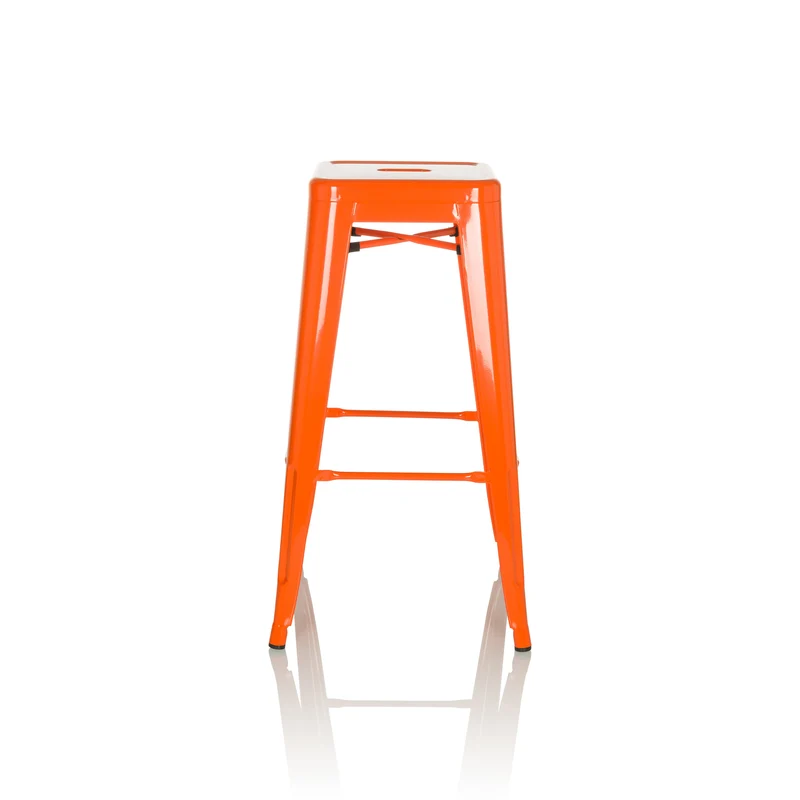 B-Ware hjh OFFICE Barhocker Hocker Sitzgelegenheit Stahl orange stapelbar VANTAGGIO
