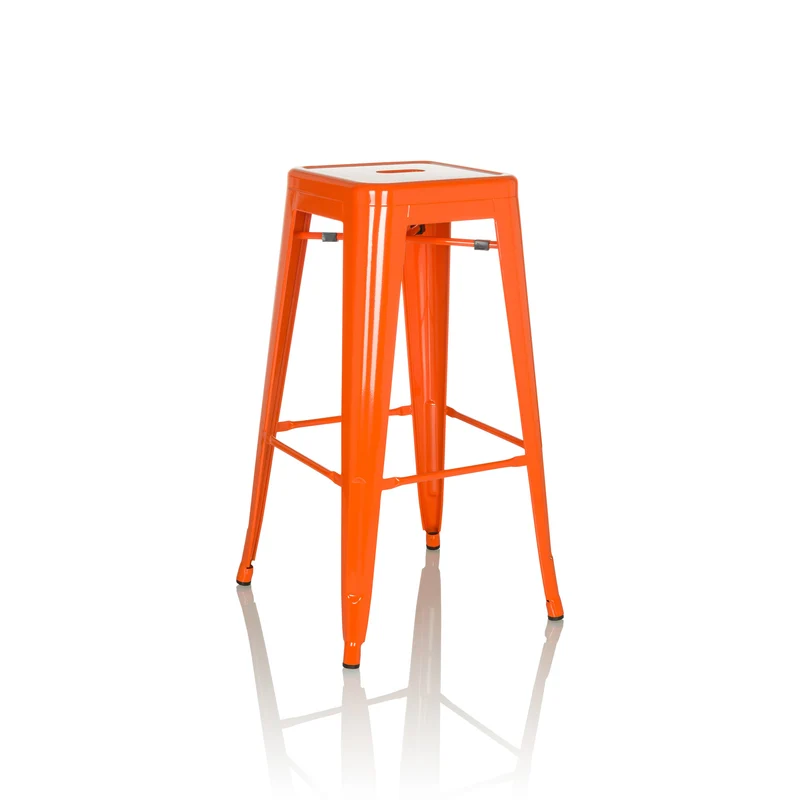 B-Ware hjh OFFICE Barhocker Hocker Sitzgelegenheit Stahl orange stapelbar VANTAGGIO