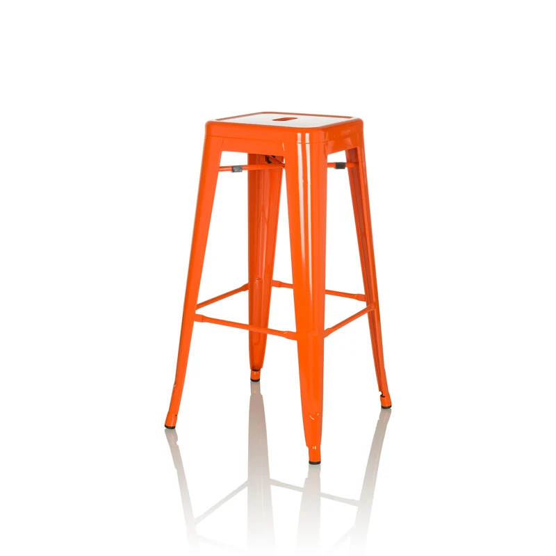 B-Ware hjh OFFICE Barhocker Hocker Sitzgelegenheit Stahl orange stapelbar VANTAGGIO