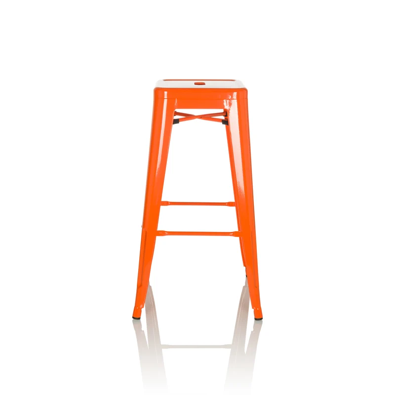 B-Ware hjh OFFICE Barhocker Hocker Sitzgelegenheit Stahl orange stapelbar VANTAGGIO