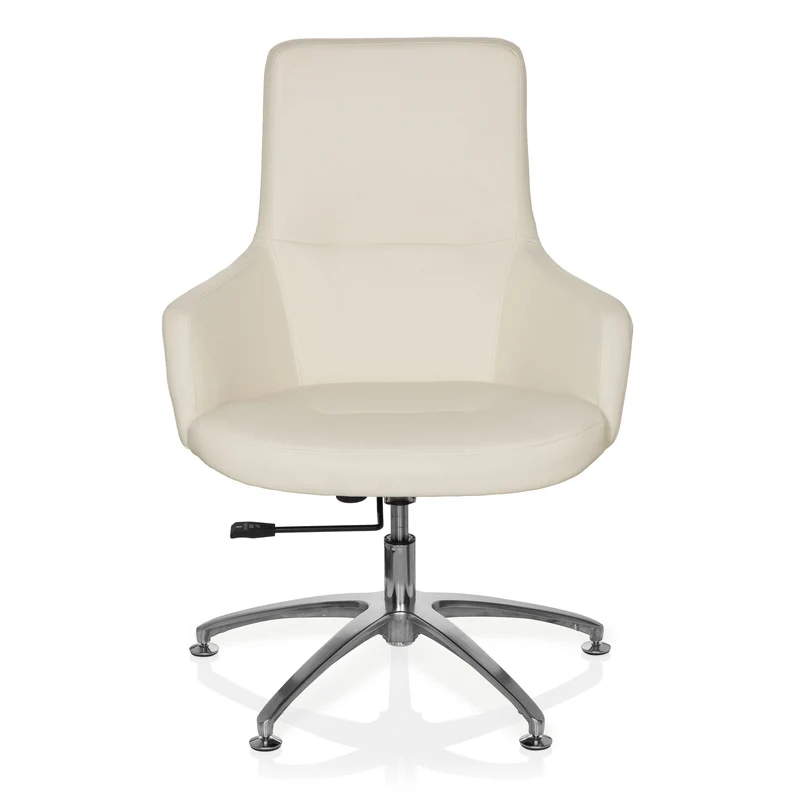 C-Ware hjh OFFICE Loungechair Relaxsessel Bürostuhl Kunstleder cremeweiß SHAKE 300