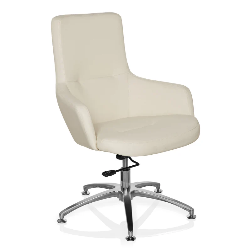 C-Ware hjh OFFICE Loungechair Relaxsessel Bürostuhl Kunstleder cremeweiß SHAKE 300