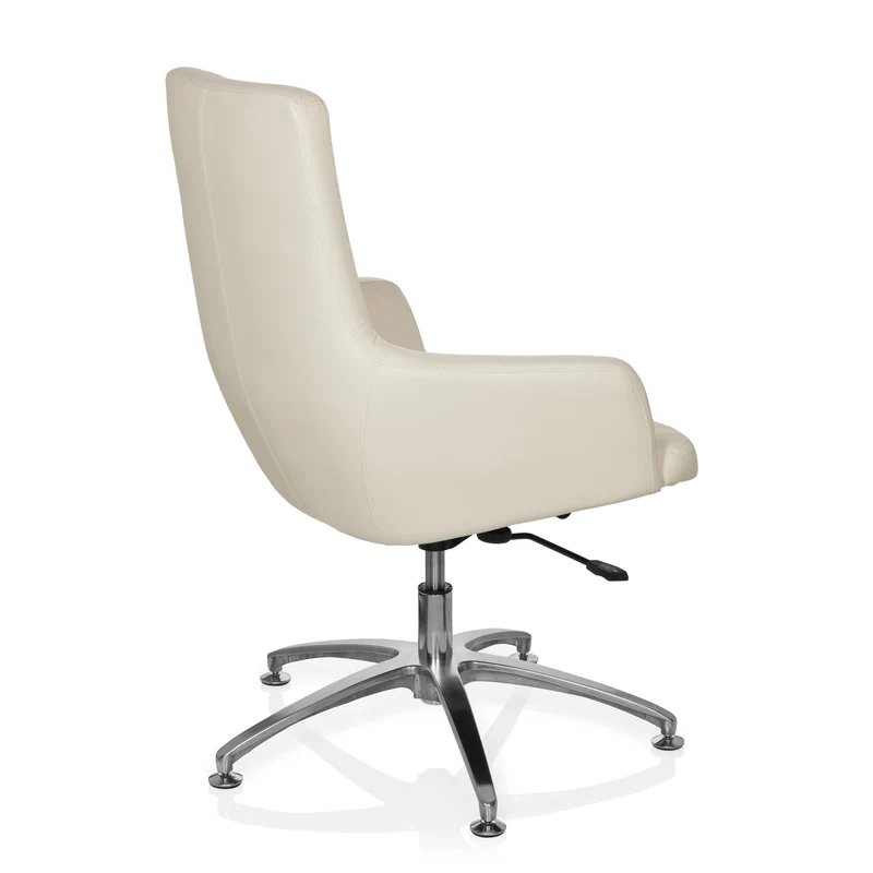 C-Ware hjh OFFICE Loungechair Relaxsessel Bürostuhl Kunstleder cremeweiß SHAKE 300