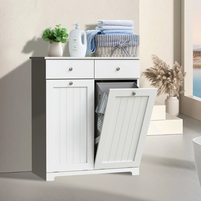 B-Ware Wäscheschrank 75x37x90 cm Weiß ML-Design