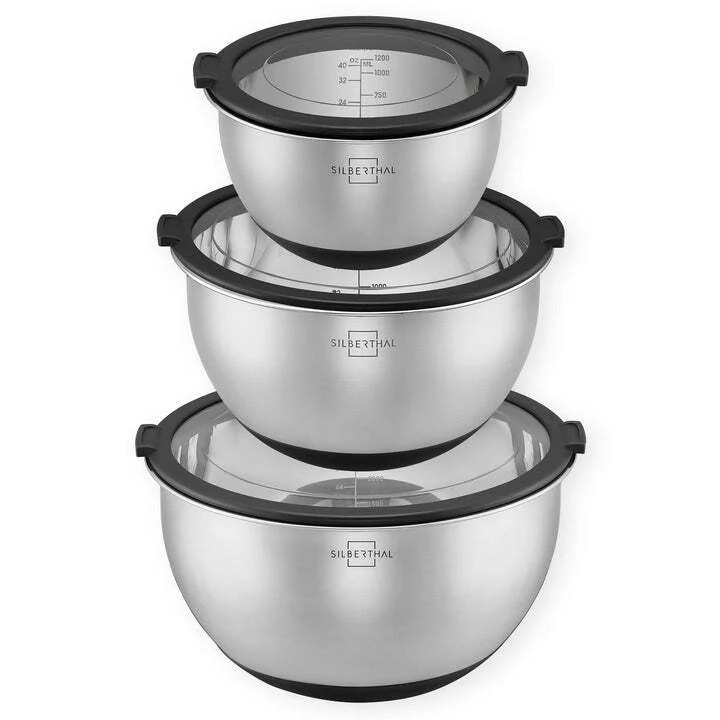 B-Ware SILBERTHAL Salatschüssel Schüssel Set Edelstahl Servierschüssel stapelbar250