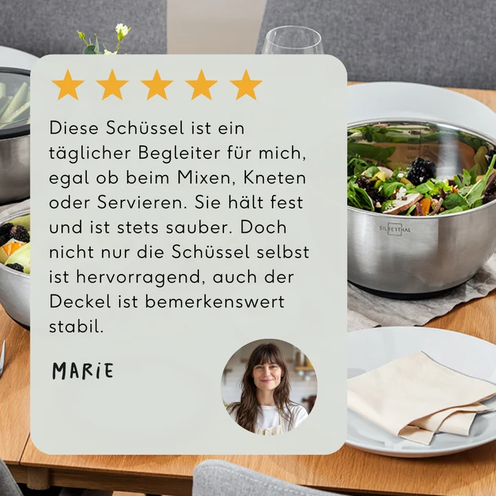 B-Ware SILBERTHAL Salatschüssel Schüssel Set Edelstahl Servierschüssel stapelbar250